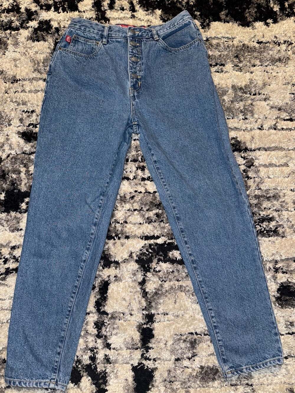Vintage 90s No Excuses Femme Fatale High Waisted Button Fly Tapered Jeans